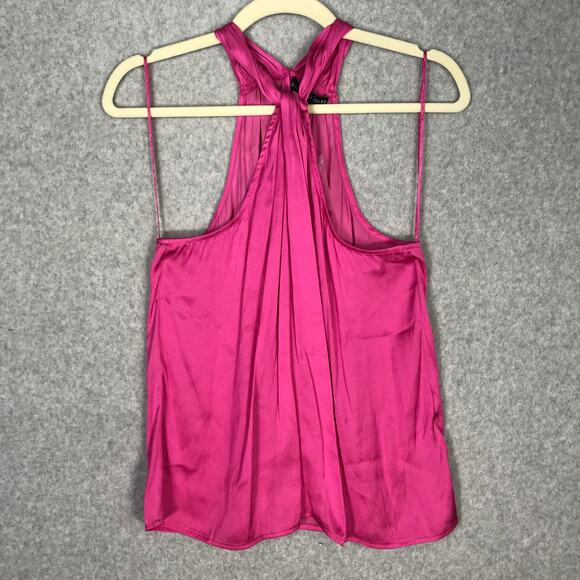 Sincerely Jules Top Women Medium Pink Satin Halter Blouse Tank Dressy Corp Party - Picture 1 of 9
